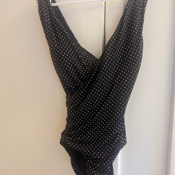 Aqua Rose La vie en Rose one piece polka dot swimsuit - Picture 1 of 4